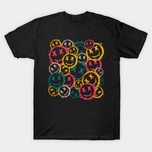 Grunge Smiley Faces Vintage Graffiti Street Art Smiles T-Shirt